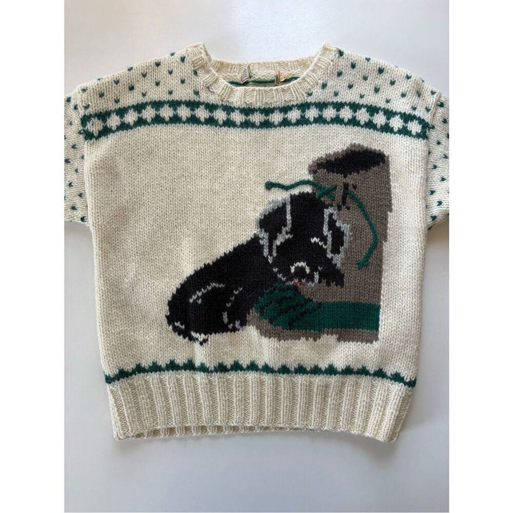 L.LBean Vintage Bean Boot Dog Wool Sweater Medium - Picture 2 of 12